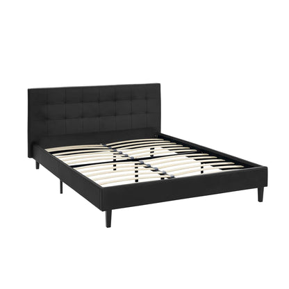 adjustable bed bases | CasaFoyer Linnea Platform Bed | Elegant Vinyl Headboard | Solid Wood Legs | No Box Spring Needed | Versatile for Memory Foam, Spring, Latex, Hybrid Mattresses | Chic-Luxe Design | Weight Capacity 1300 lbs | Queen Size | casafoyer.myshopify.com