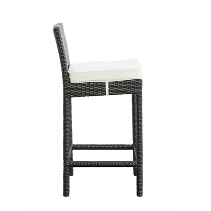 STOOL_SEATING | Lift Outdoor Patio Bar Stool Set of 2 | All-Weather Wicker Rattan | UV Resistant Cushions | Perfect for Patio, Porch, Deck | casafoyer.myshopify.com