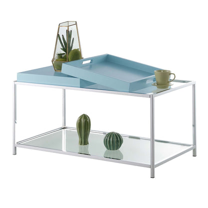 TABLE | Palm Beach Coffee Table with Shelf | Removable Trays | Modern Design | Tempered Glass Shelves | Reversible Trays | Ergode | casafoyer.myshopify.com