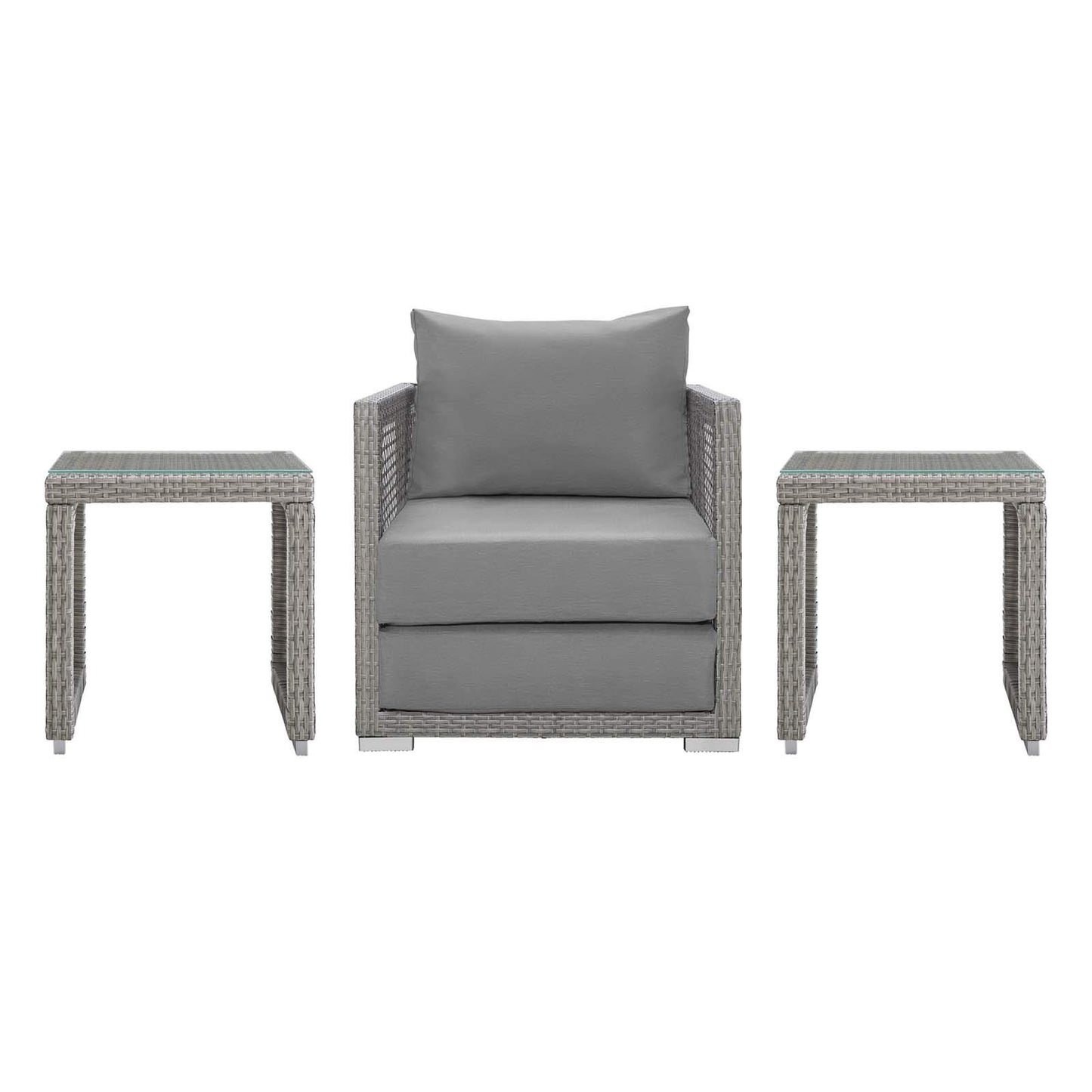 kitchen and dining room sets | CasaFoyer Aura Outdoor Patio Collection | Gray Gray Wicker Rattan Set | Armchair & Side Tables | All-Weather Fabric Cushions | Comfortable & Durable | Perfect for Patio, Backyard, Poolside | casafoyer.myshopify.com