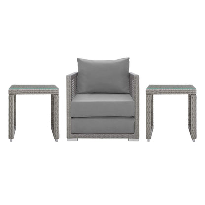 kitchen and dining room sets | CasaFoyer Aura Outdoor Patio Collection | Gray Gray Wicker Rattan Set | Armchair & Side Tables | All-Weather Fabric Cushions | Comfortable & Durable | Perfect for Patio, Backyard, Poolside | casafoyer.myshopify.com