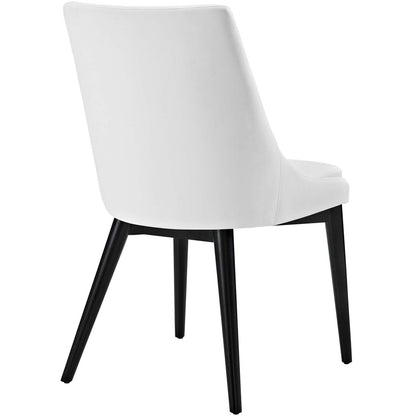 home office desk chairs | CasaFoyer Viscount Side Chair | Modern Design | Plush Foam Padding | Vinyl Upholstery | Black Wood Legs | Versatile & Striking | casafoyer.myshopify.com