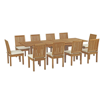executive chairs | CasaFoyer Premium Teak Wood Outdoor Set | Marina Collection | 11 Piece Patio Dining Set | Table & 10 Side Chairs | All-Weather Cushions | Robust & Timeless Design | casafoyer.myshopify.com
