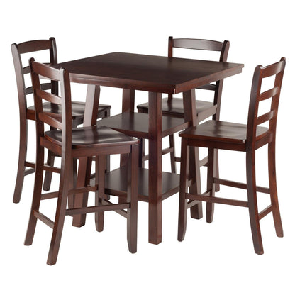childrens table and chair sets | CasaFoyer Orlando High Table & Ladder Back Stool Set | Solid Wood | Antique Design | Ample Storage | Comfortable Seating | Versatile | Easy Assembly | casafoyer.myshopify.com