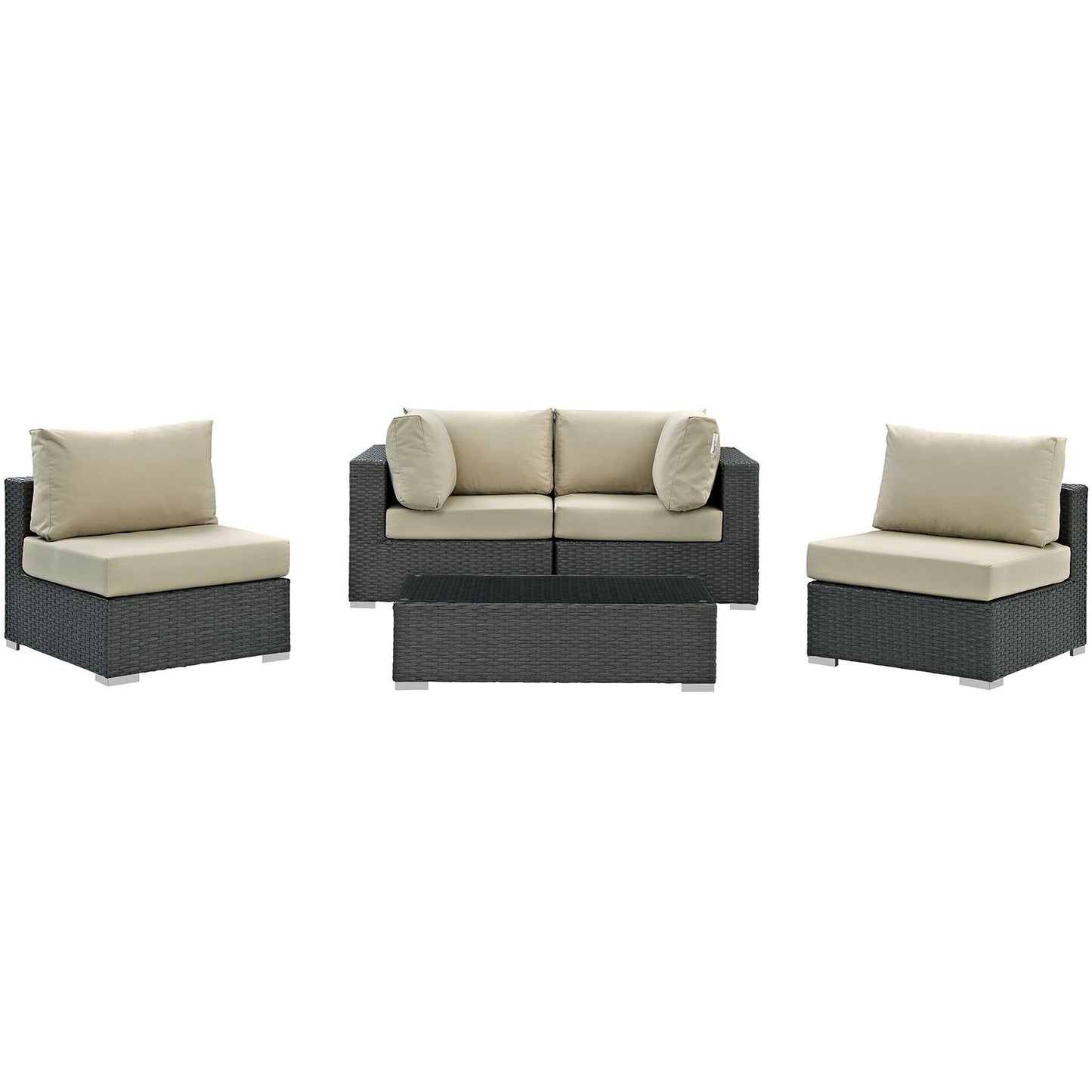 kitchen and dining room sets | CasaFoyer Sojourn Outdoor Patio Furniture Set | Sunbrella Cushions | Synthetic Rattan | UV Protection | Aluminum Frame | Coffee Table, Armless Chairs, Corners | casafoyer.myshopify.com