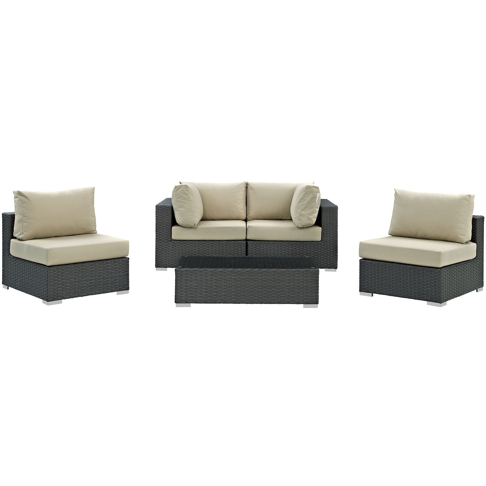 kitchen and dining room sets | CasaFoyer Sojourn Outdoor Patio Furniture Set | Sunbrella Cushions | Synthetic Rattan | UV Protection | Aluminum Frame | Coffee Table, Armless Chairs, Corners | casafoyer.myshopify.com