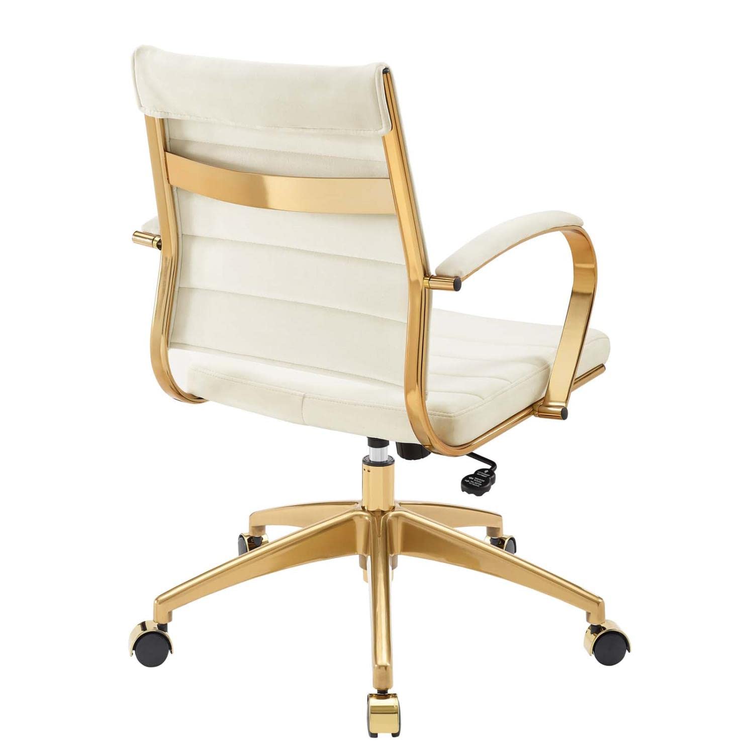 home office desk chairs | CasaFoyer Jive Mid Back Office Chair | Stylish & Functional | Ribbed Velvet Back | Stain-Resistant Performance Velvet | Padded Armrests | Chrome-Plated Aluminum Base | Easy Mobility | Tension Knob & Tilt Lock | Modern Office Design | casafoyer.myshopify.com