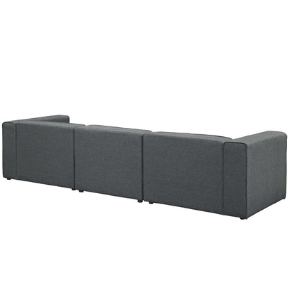 kitchen and dining room sets | CasaFoyer Mingle 4-Piece Modular Sectional Sofa Set | Spacious & Comfortable | Stylish Gray Upholstery with Elegant Piping | Ideal for Contemporary Modern Decors | Includes Armchair, Armless Chair, Ottoman | casafoyer.myshopify.com