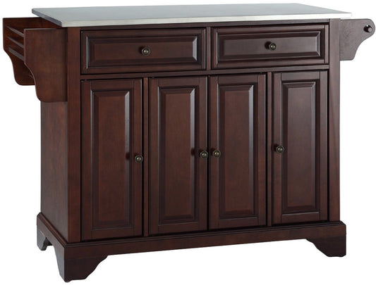 TABLE | Solid Hardwood Kitchen Island | Raised Panel Doors | Drawers | Adjustable Shelves | Durable & Stylish | Ample Storage | Vintage Mahogany Finish | casafoyer.myshopify.com