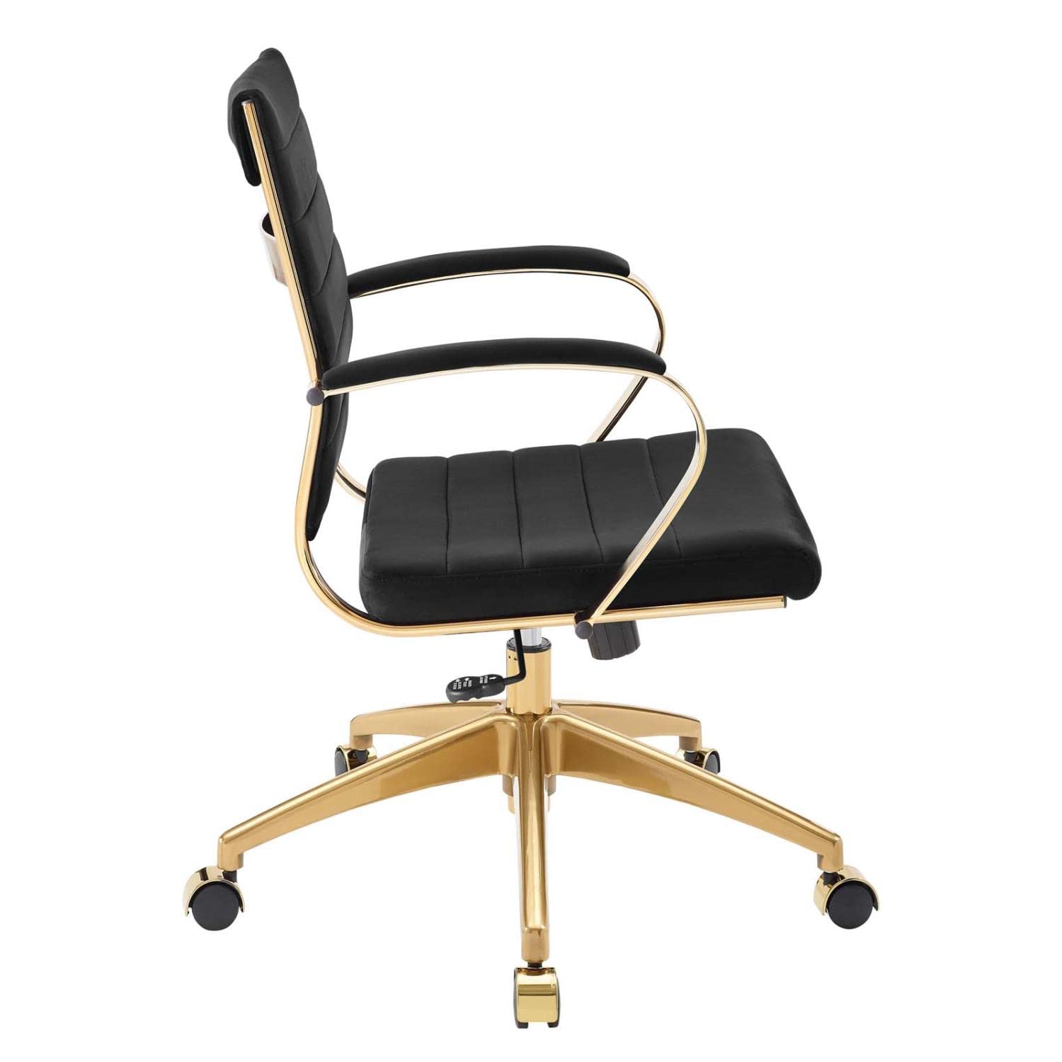 home office desk chairs | CasaFoyer Jive Mid Back Office Chair | Stylish & Functional | Ribbed Velvet Back | Stain-Resistant | Padded Armrests | Chrome-Plated Aluminum Base | Easy Mobility | Tension Knob & Tilt Lock | Modern Office Design | casafoyer.myshopify.com