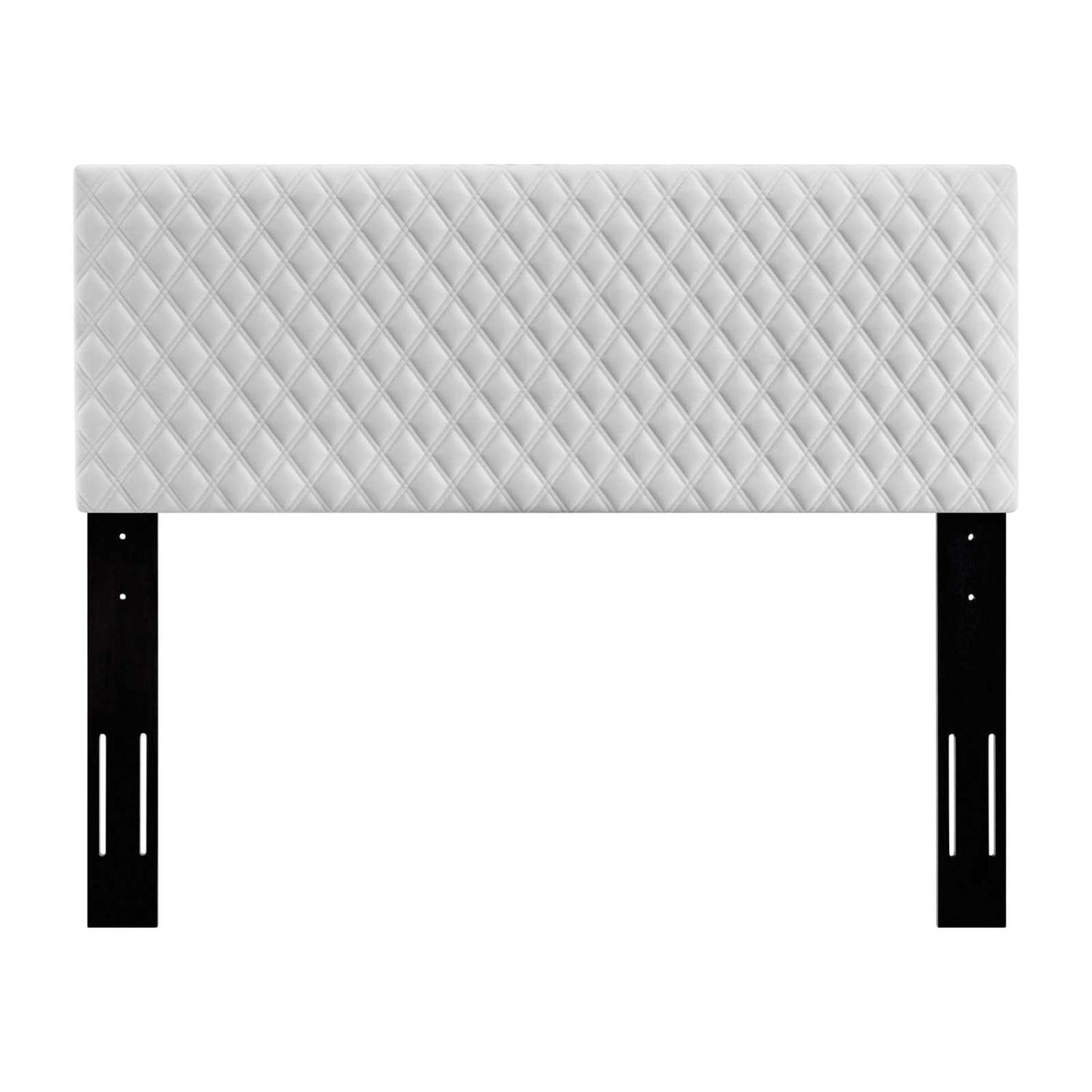 headboards | CasaFoyer Angela Tufted Diamond Lattice Performance Velvet Full/Queen Headboard | Adjustable Height | White | casafoyer.myshopify.com