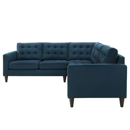 kitchen and dining room sets | CasaFoyer Empress 3 Piece Sectional Sofa Set | Luxurious Design | Tufted Buttons | Plush Cushions | Elegant Armrests | Solid Wood Legs | Floor Protection | Fine Fabric Upholstery | Azure | casafoyer.myshopify.com