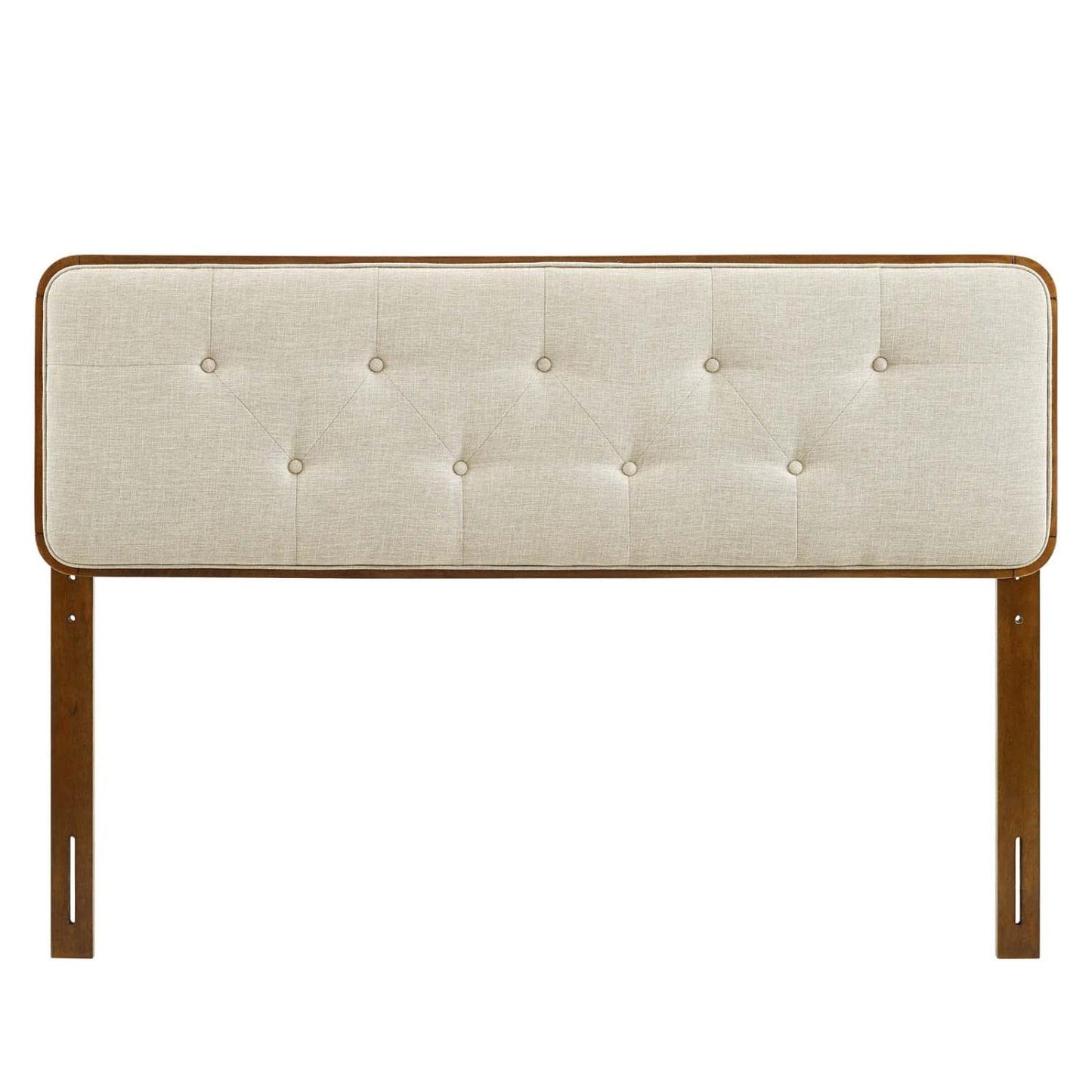 Bed | CasaFoyer Collins Tufted Wood King Headboard | Modern Retro Style | Organic Aesthetics | Button Tufted | Wood Grain Frame | Interchangeable with Billie & Margo | Dense Foam Padding | Fabric Upholstery | Rubberwood & MDF Construction | casafoyer.myshopify.com