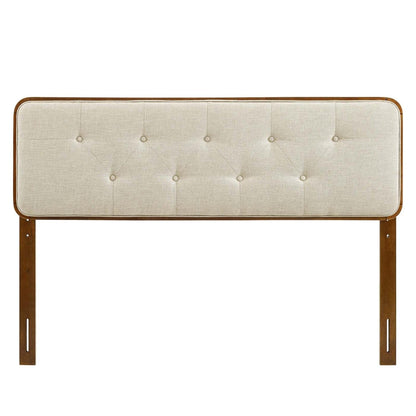 Bed | CasaFoyer Collins Tufted Wood King Headboard | Modern Retro Style | Organic Aesthetics | Button Tufted | Wood Grain Frame | Interchangeable with Billie & Margo | Dense Foam Padding | Fabric Upholstery | Rubberwood & MDF Construction | casafoyer.myshopify.com