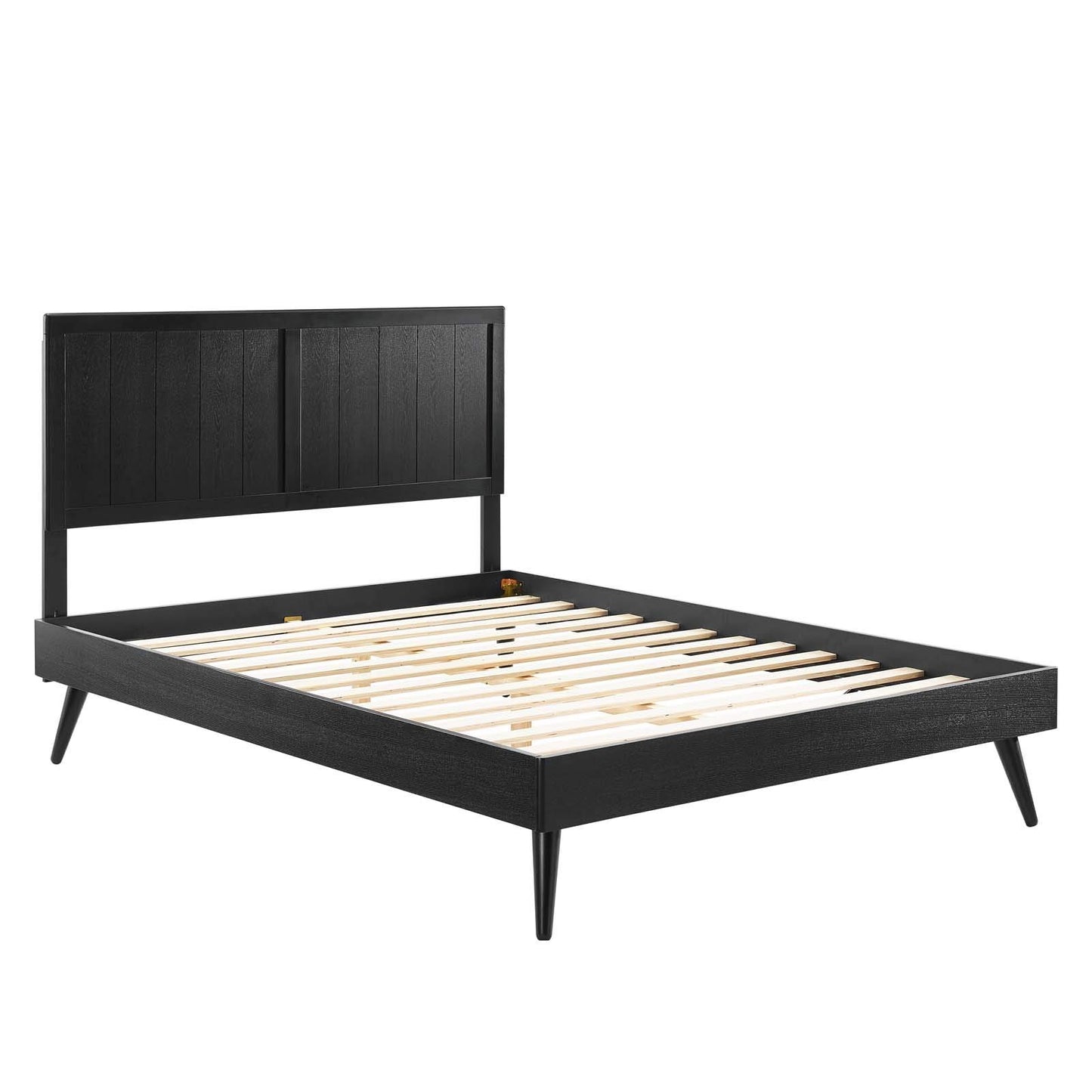 adjustable bed bases | CasaFoyer Alana Wood Full Platform Bed | Modern Elegance | Retro-Inspired Design | Durable Construction | No Box Spring Needed | Easy Assembly | Black | casafoyer.myshopify.com