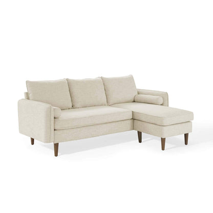 sofas | CasaFoyer Revive Upholstered Fabric Sectional Sofa | Beige | Right or Left Facing | Comfortable Profile | Bolster Pillows | Luxurious Seating | Dense Foam Padding | Pocket Coil Spring System | Built-in Ottoman | 900 lbs Weight Capacity | casafoyer.myshopify.com