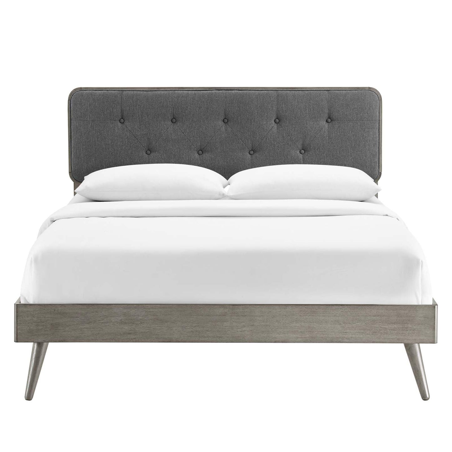 adjustable bed bases | CasaFoyer Bridgette Tufted Wood King Platform Bed | Modern Design | Wood Grain Frame | No Box Spring Needed | Supports Various Mattresses | Gray Charcoal | casafoyer.myshopify.com