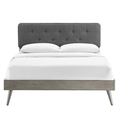 adjustable bed bases | CasaFoyer Bridgette Tufted Wood King Platform Bed | Modern Design | Wood Grain Frame | No Box Spring Needed | Supports Various Mattresses | Gray Charcoal | casafoyer.myshopify.com