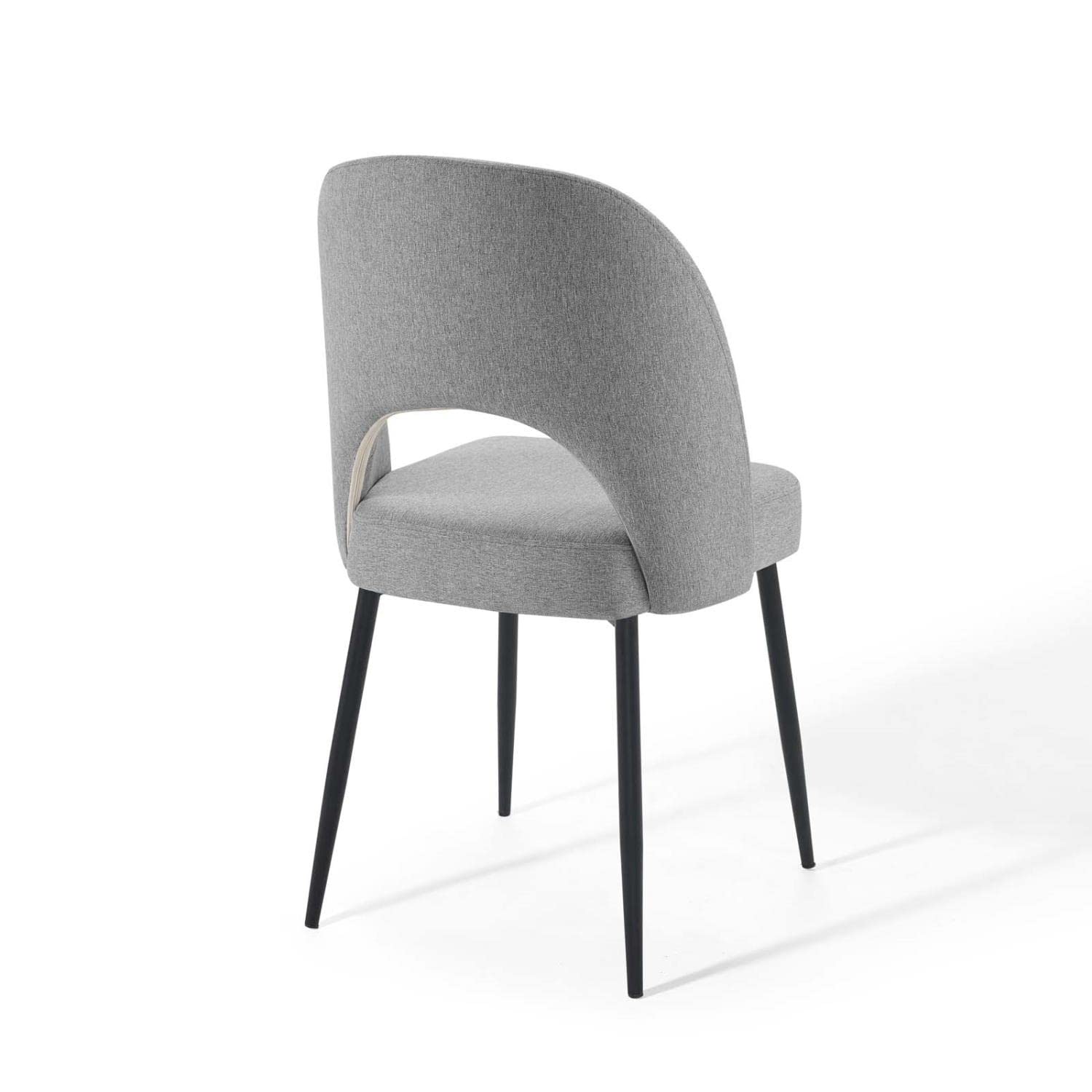 home office desk chairs | CasaFoyer Rouse Upholstered Fabric Dining Side Chair | Luxurious Design | Comfortable Foam Padding | Bentwood Construction | Matte Black Legs | Set of 2 | casafoyer.myshopify.com