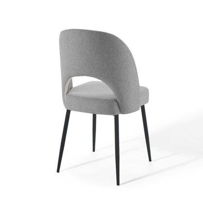 home office desk chairs | CasaFoyer Rouse Upholstered Fabric Dining Side Chair | Luxurious Design | Comfortable Foam Padding | Bentwood Construction | Matte Black Legs | Set of 2 | casafoyer.myshopify.com