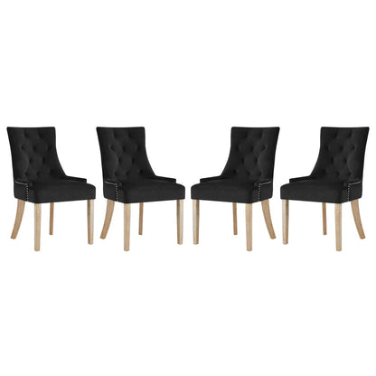 home office desk chairs | CasaFoyer Pose Performance Velvet Dining Chair Set | Modern Farmhouse Style | Tufted | Nailhead Trim | Stain-Resistant | Metal Ring Back | Natural Wood Legs | Set of 4 | casafoyer.myshopify.com