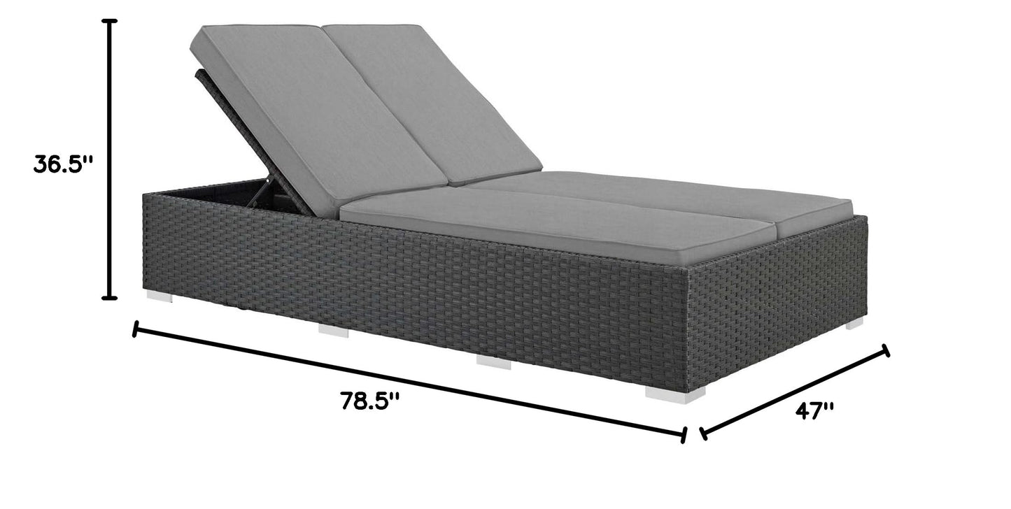 Patio Furniture Sets | Sojourn Outdoor Patio Double Chaise Lounge Chair | Sunbrella Fabric | Synthetic Rattan | UV Protection | Aluminum Frame | Ideal for Patio, Backyard, Poolside | casafoyer.myshopify.com