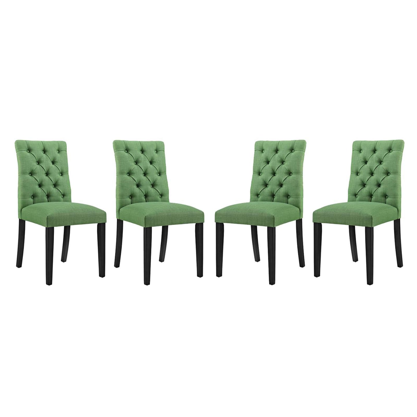 home office desk chairs | CasaFoyer Duchess Dining Chair Set of 4 | Elegant Curved Silhouette | Tufted Button Back | Comfortable Foam Padding | Wood Legs | Non-Marking Foot Caps | Green | casafoyer.myshopify.com