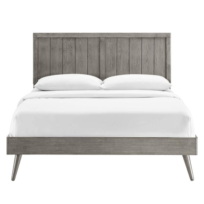 adjustable bed bases | CasaFoyer Alana Wood King Platform Bed | Retro Charm | Durable Construction | No Box Spring Needed | Gray | casafoyer.myshopify.com