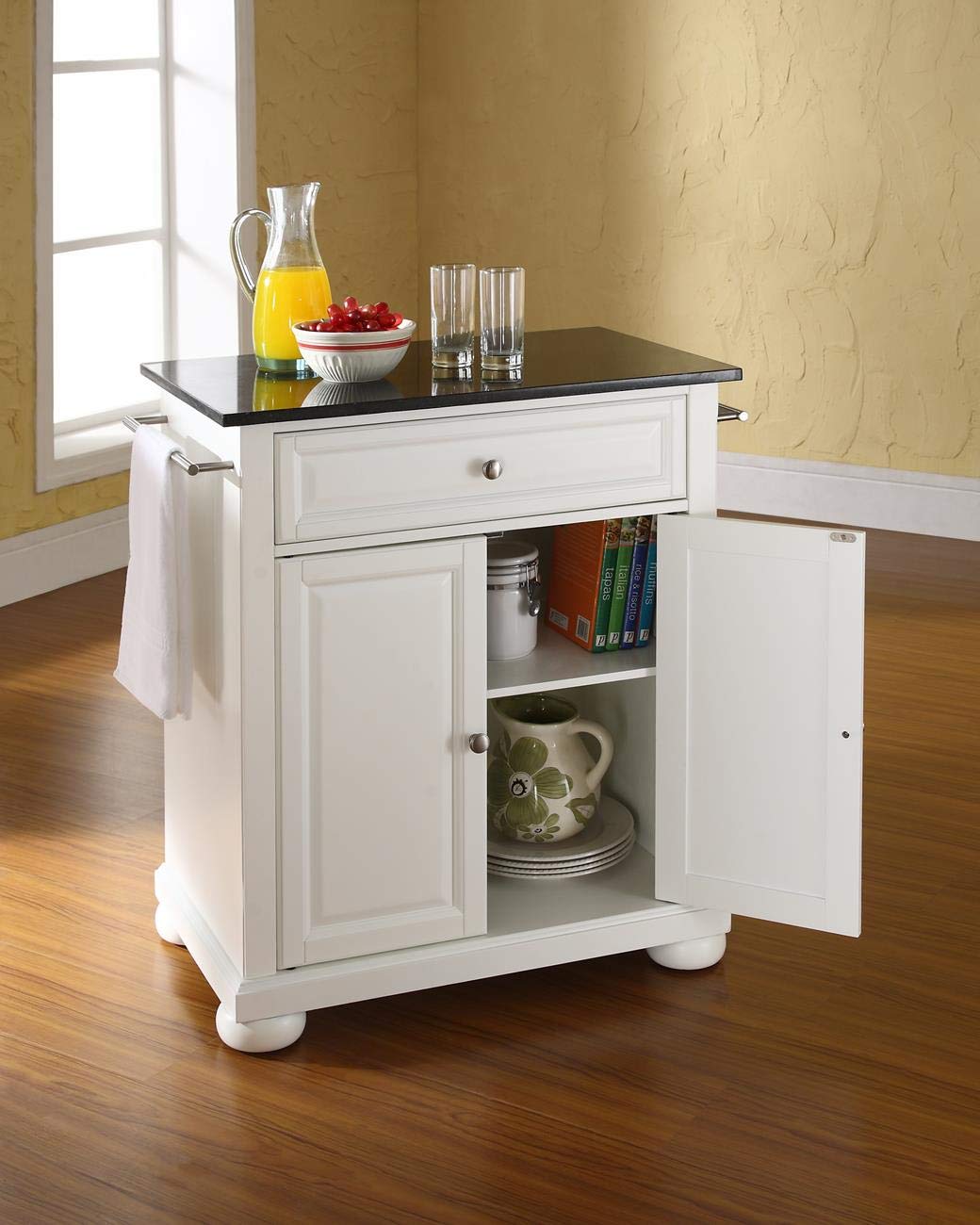 Kitchen Storage | Durable Solid Hardwood Kitchen Island | Elegant Raised Panel Doors | Ample Storage Space | White Finish | casafoyer.myshopify.com