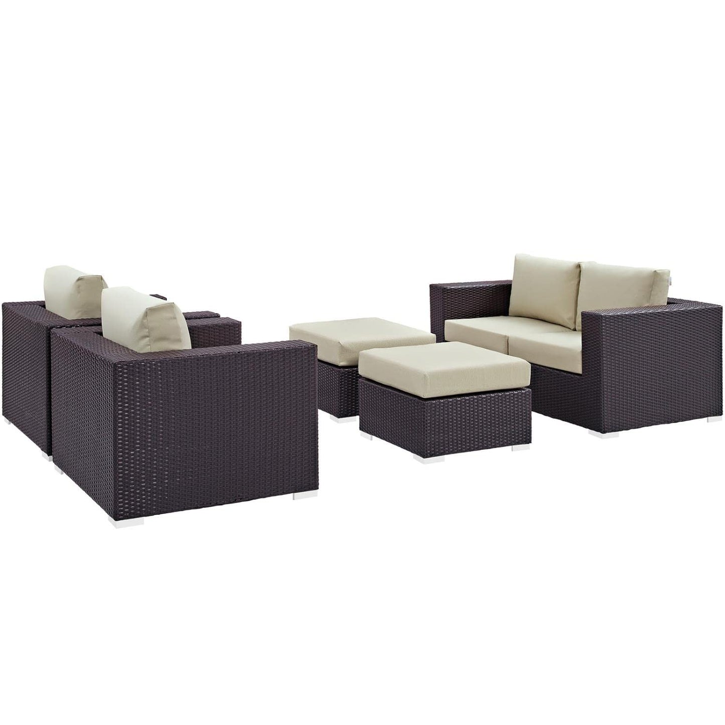 sofas | CasaFoyer Convene Outdoor Sectional Set | Adjustable & Weather-Resistant Patio Furniture | Loveseat, Armchairs, Ottomans | casafoyer.myshopify.com