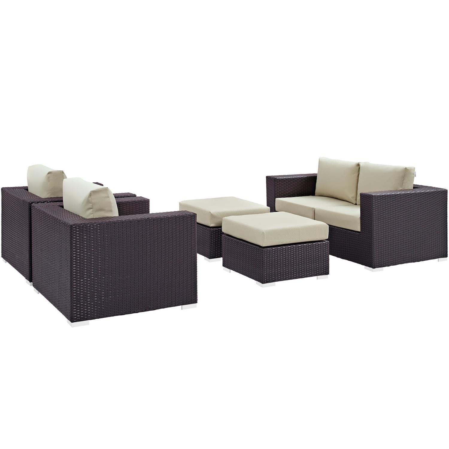 sofas | CasaFoyer Convene Outdoor Sectional Set | Adjustable & Weather-Resistant Patio Furniture | Loveseat, Armchairs, Ottomans | casafoyer.myshopify.com