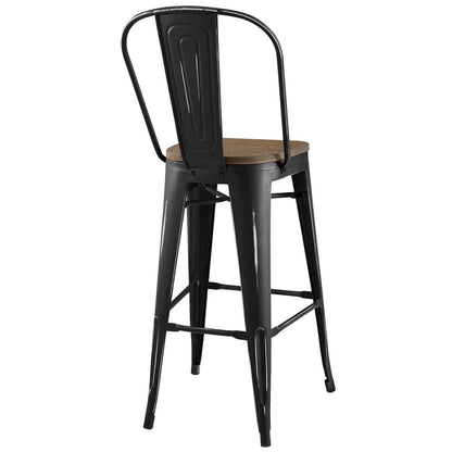 barstools | CasaFoyer Promenade Side Bamboo & Metal Bar Stool | Vintage Steel Finish | Industrial Modern Flair | Dynamic & Vibrant Dining Space | 1 Stool Included | casafoyer.myshopify.com