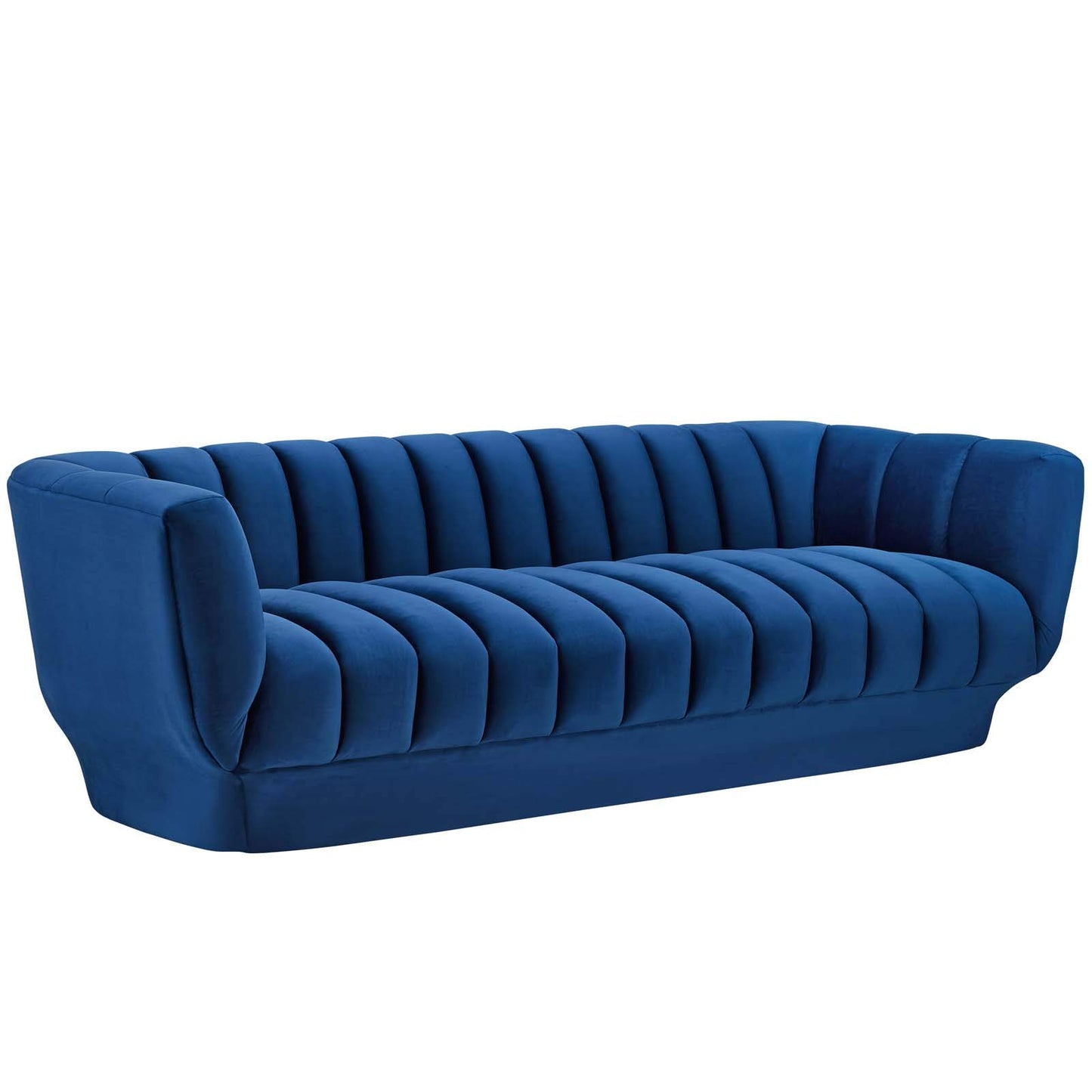 sofas | CasaFoyer Entertain Vintage-Inspired Sofa | Plush Tufted Stain-Resistant Velvet | Extra Wide 900 lbs Weight Capacity | Elegant Rimmed Base | Navy | casafoyer.myshopify.com
