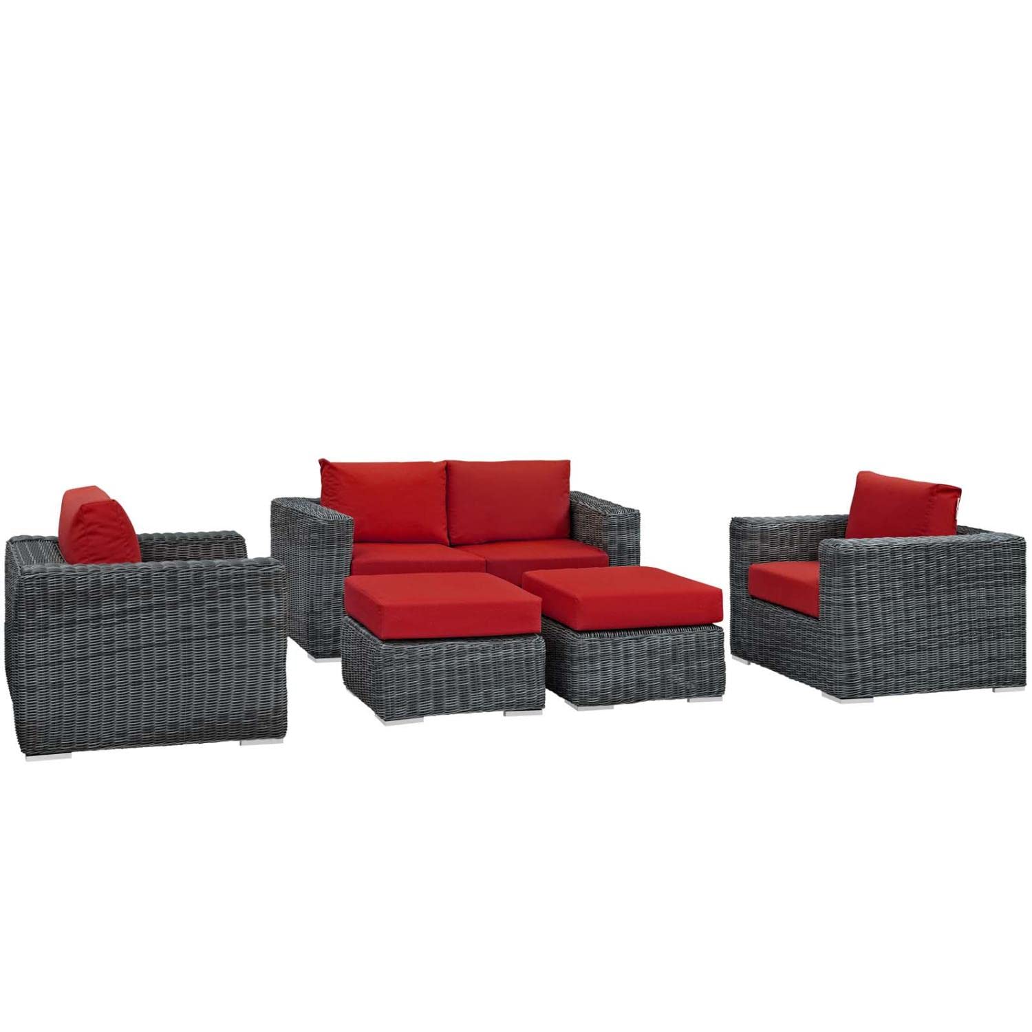 kitchen and dining room sets | CasaFoyer Summon Outdoor Patio Sectional Sofa Set | Luxury Comfort | Durable Synthetic Rattan | Sunbrella Cushions | Powder-Coated Aluminum Frame | Includes Loveseat, Armchairs, Ottomans | Perfect for Patio, Backyard, Poolside | casafoyer.myshopify.com