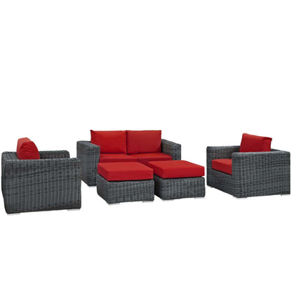 kitchen and dining room sets | CasaFoyer Summon Outdoor Patio Sectional Sofa Set | Luxury Comfort | Durable Synthetic Rattan | Sunbrella Cushions | Powder-Coated Aluminum Frame | Includes Loveseat, Armchairs, Ottomans | Perfect for Patio, Backyard, Poolside | casafoyer.myshopify.com