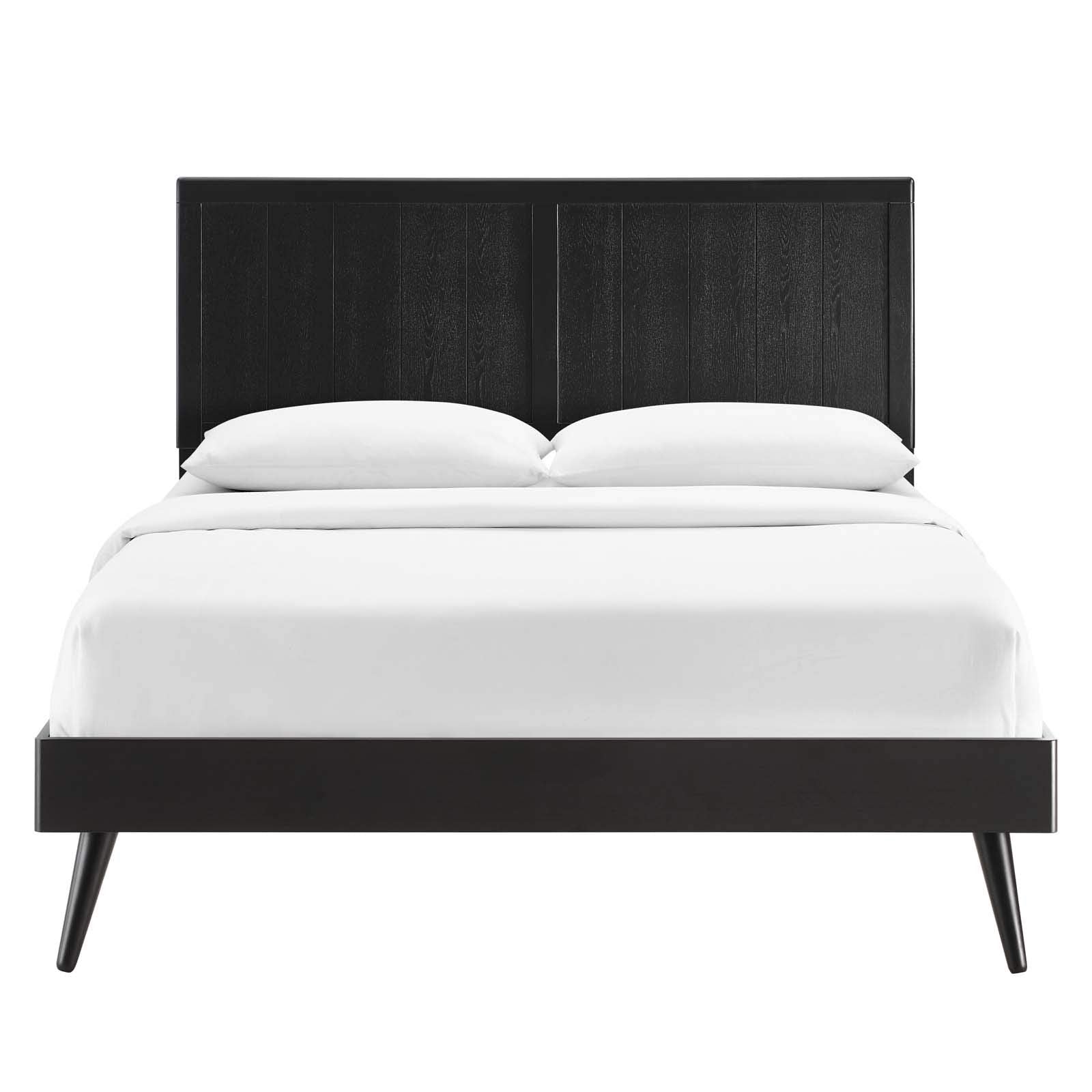 adjustable bed bases | CasaFoyer Alana Wood Full Platform Bed | Modern Elegance | Retro-Inspired Design | Durable Construction | No Box Spring Needed | Easy Assembly | Black | casafoyer.myshopify.com