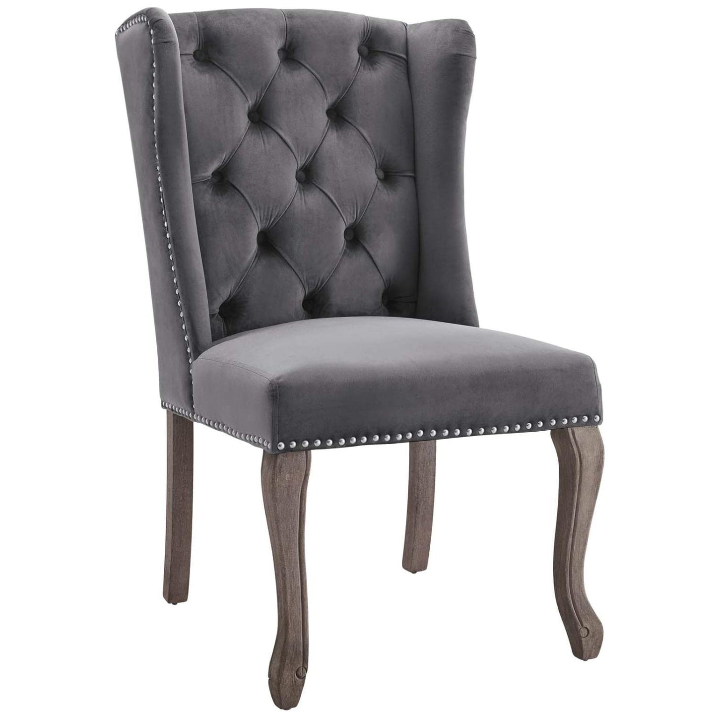 home office desk chairs | CasaFoyer Apprise Performance Velvet Dining Side Chair | French-Inspired Vintage Design | Deep-Button Tufting | Nailhead Trim | Weathered Wood Legs | Stain-Resistant | Wingback Style | Comfortable Seating | Set of 2 | casafoyer.myshopify.com