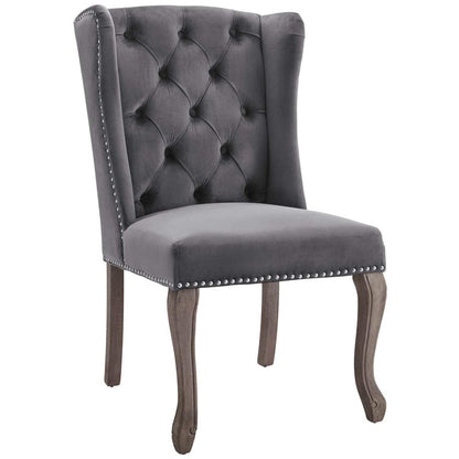 home office desk chairs | CasaFoyer Apprise Performance Velvet Dining Side Chair | French-Inspired Vintage Design | Deep-Button Tufting | Nailhead Trim | Weathered Wood Legs | Stain-Resistant | Wingback Style | Comfortable Seating | Set of 2 | casafoyer.myshopify.com