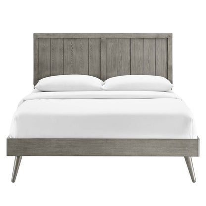 adjustable bed bases | CasaFoyer Alana Wood Queen Platform Bed | Mid-Century Design | Durable Construction | No Box Spring Needed | Gray | casafoyer.myshopify.com