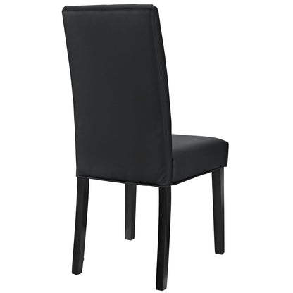 Dining Table | Confer Dining Chair | Elegant and Comfortable | High-Density Foam Cushioning | Faux Leather Upholstery | Sturdy Stained Hardwood Legs | casafoyer.myshopify.com