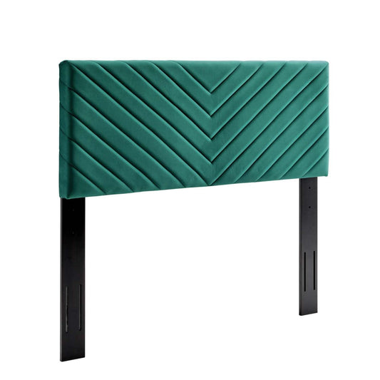 Bed | CasaFoyer Alyson King/California King Angular Channel Tufted Performance Velvet Headboard | Plush & Durable | Stain-Resistant Upholstery | Customizable Height | casafoyer.myshopify.com