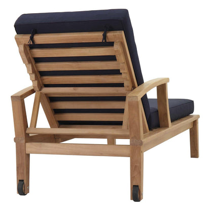 executive chairs | CasaFoyer Marina Teak Wood Outdoor Patio Single Chaise Lounge Chair | Luxury & Comfort | All-Weather Cushions | Assembly Required | casafoyer.myshopify.com