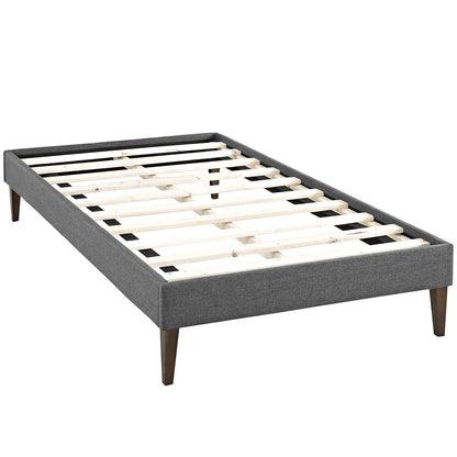 Bed | CasaFoyer  Tessie Platform Bed | Solid Wood Frame | Polyester Upholstery | Tapered Legs | Gray | Twin Size | No Box Spring Needed | Mattress Not Included | casafoyer.myshopify.com