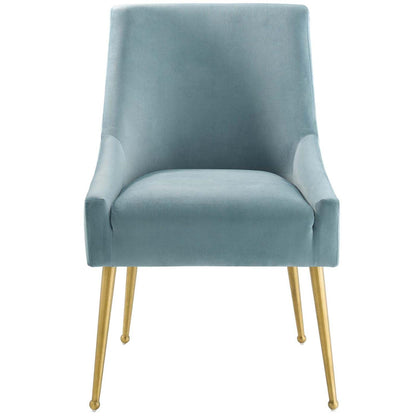 home office desk chairs | CasaFoyer Discern Performance Velvet Dining Chair | Elegant Design | Stain-Resistant Upholstery | Dense Foam Padding | Brushed Gold Legs | Versatile for Any Space | Non-Marking Foot Caps | casafoyer.myshopify.com