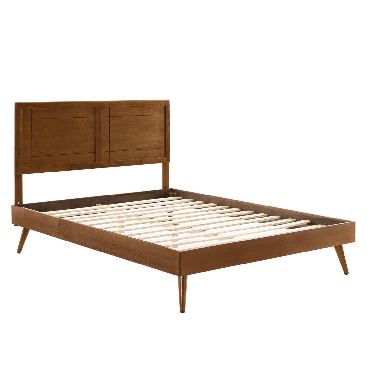 Bed | CasaFoyer Marlee Wood King Platform Bed | Retro Design | Organic Aesthetics | Sturdy Construction | No Box Spring Needed | Accommodates Various Mattresses | casafoyer.myshopify.com
