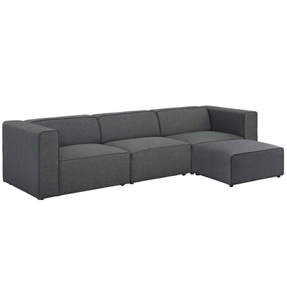 kitchen and dining room sets | CasaFoyer Mingle 4-Piece Modular Sectional Sofa Set | Spacious & Comfortable | Stylish Gray Upholstery with Elegant Piping | Ideal for Contemporary Modern Decors | Includes Armchair, Armless Chair, Ottoman | casafoyer.myshopify.com