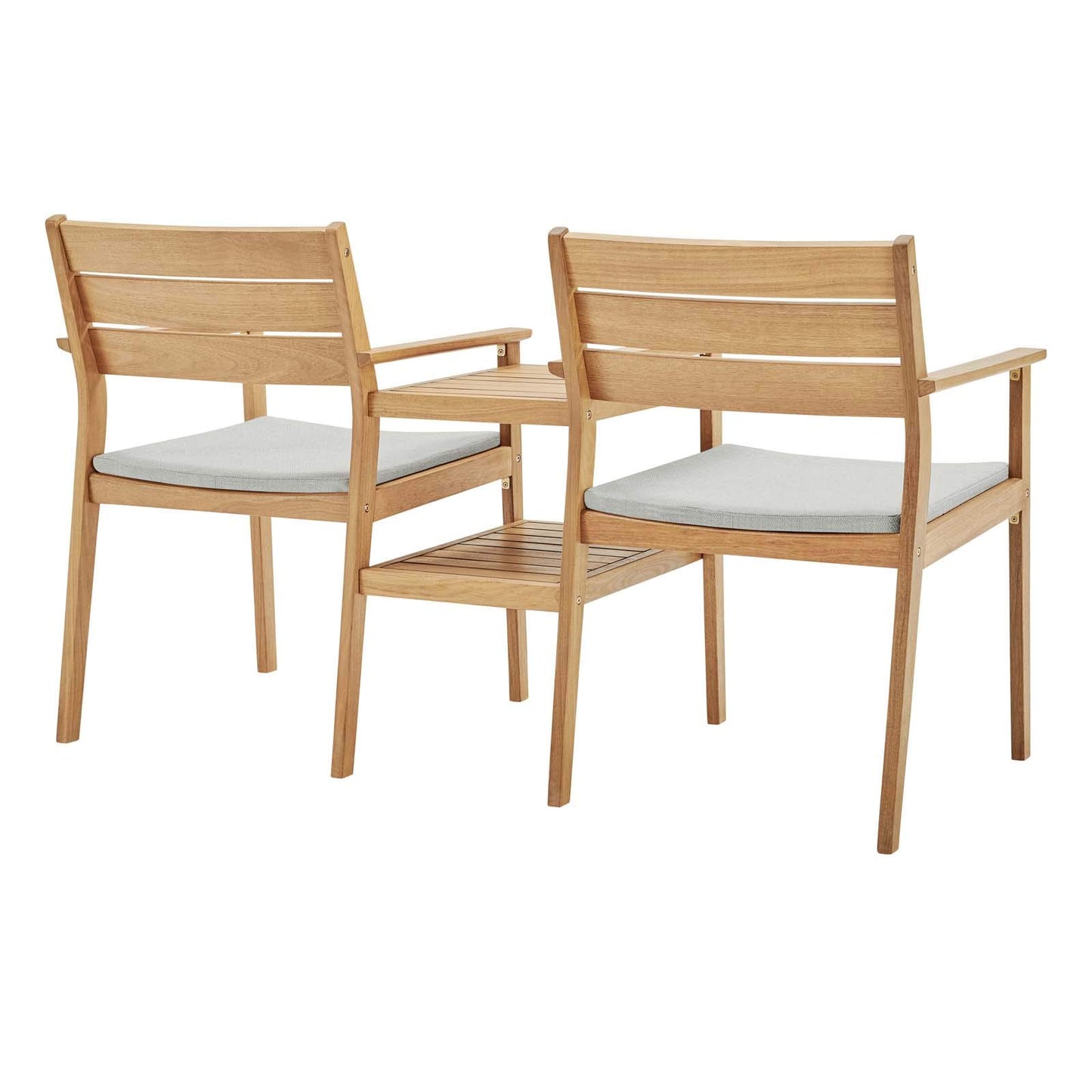 patio bistro sets | CasaFoyer Viewscape Outdoor Patio Jack and Jill Chair Set | FSC Certified Ash Wood | Rustic Cabin Design | All-Weather Cushions | 331 lb Weight Capacity | casafoyer.myshopify.com