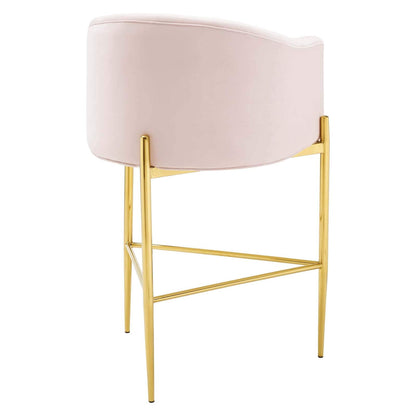 barstools | CasaFoyer Savour Tufted Performance Velvet Bar Stool Set of 2 | Luxury Design | Stain-Resistant | Comfortable Seating | Chrome Gold Frame | 29 Seat Height | Pink | casafoyer.myshopify.com