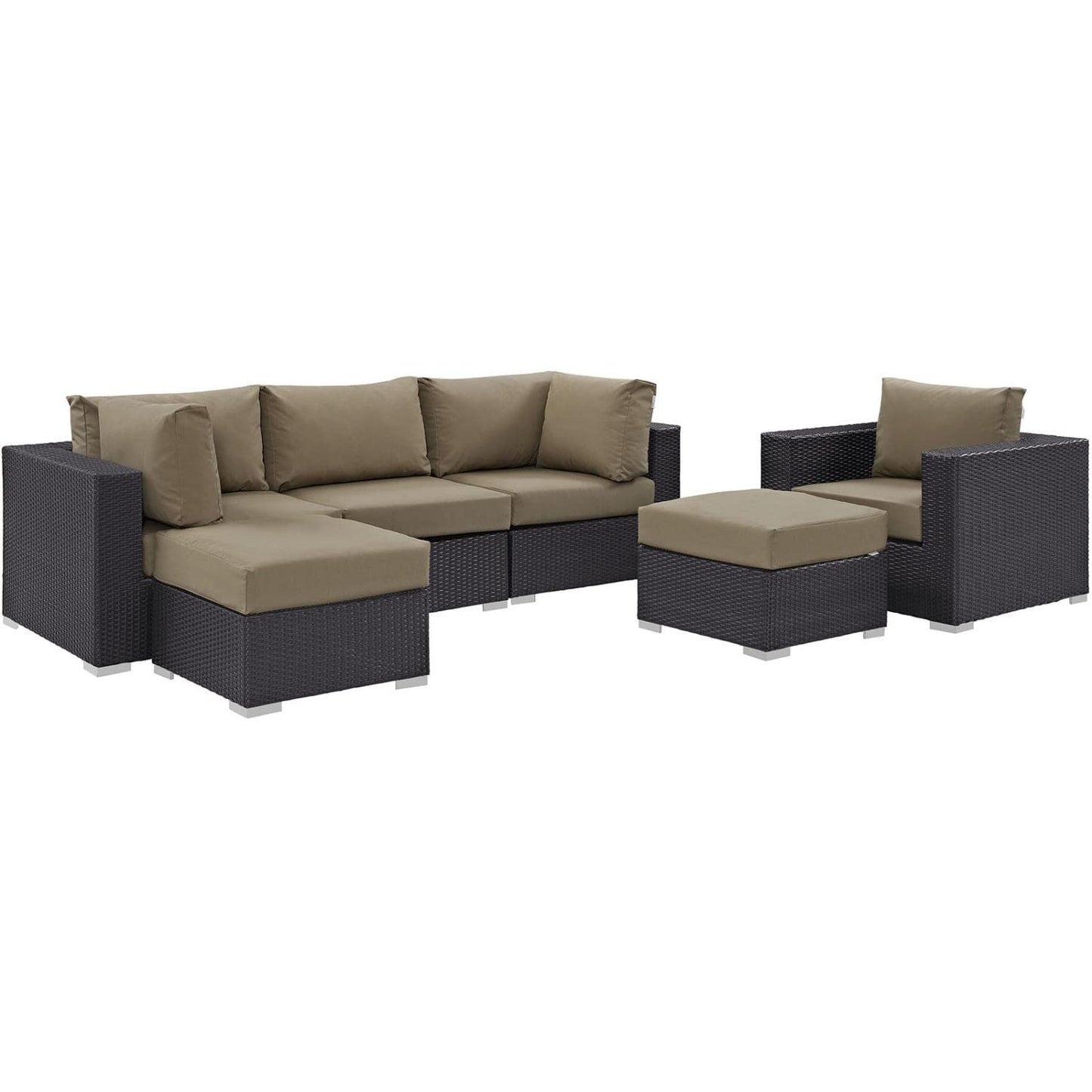 kitchen and dining room sets | CasaFoyer Convene Outdoor Sectional Set | Durable Rattan & Aluminum Frame | Weather-Resistant Cushions | Patio Sofa Set with Armchair, Armless, Corner Sections & Ottomans | casafoyer.myshopify.com