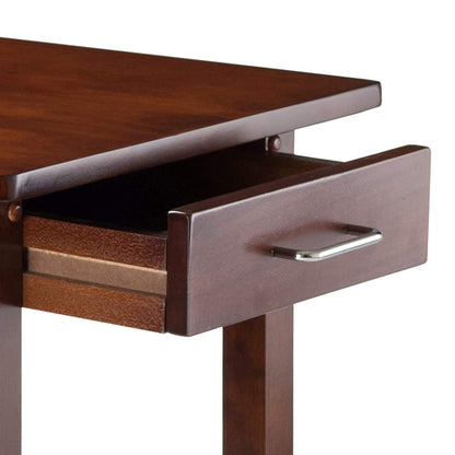 TABLE | Ergode  Wood Sally Breakfast Table | Compact & Versatile with Drawers | Solid Wood | Walnut Finish | Easy Assembly | 39.37 W x 19.69 D x 33.27 H | casafoyer.myshopify.com